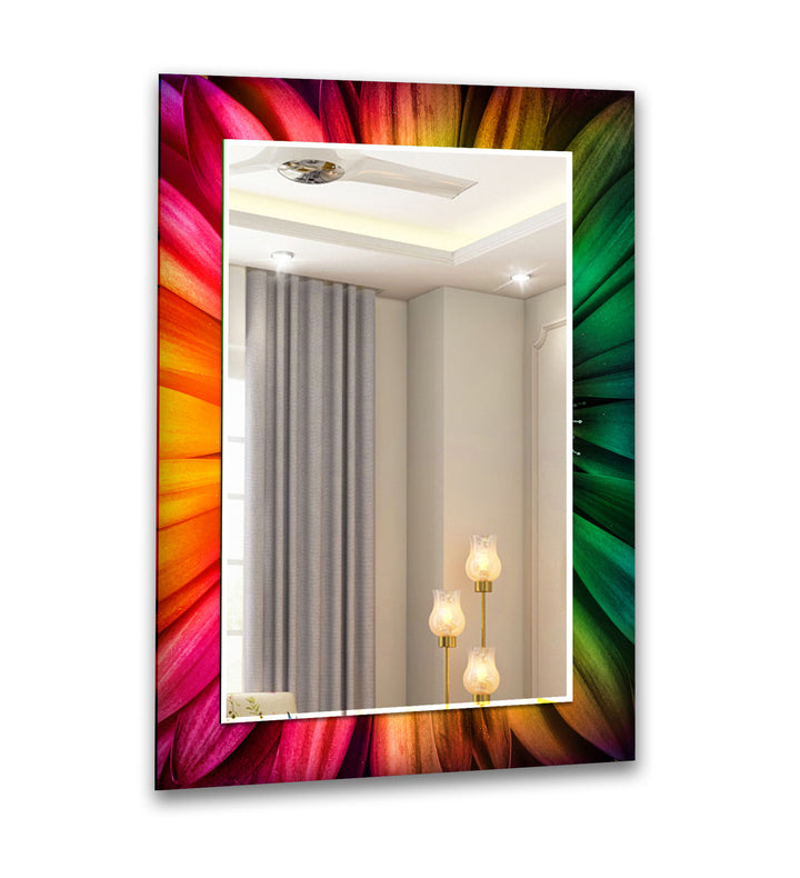 Colorful Daisy Leaves Wall Mirror Stained Glass Wall Mirror
