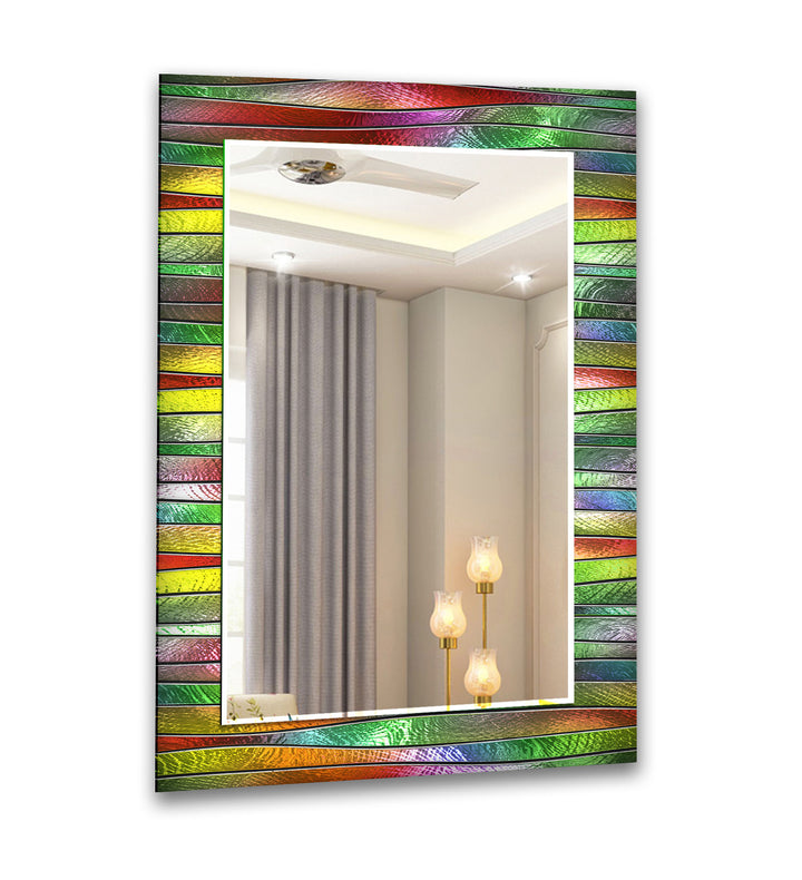 Stained Green Lines Wall Mirror large floor mirror
