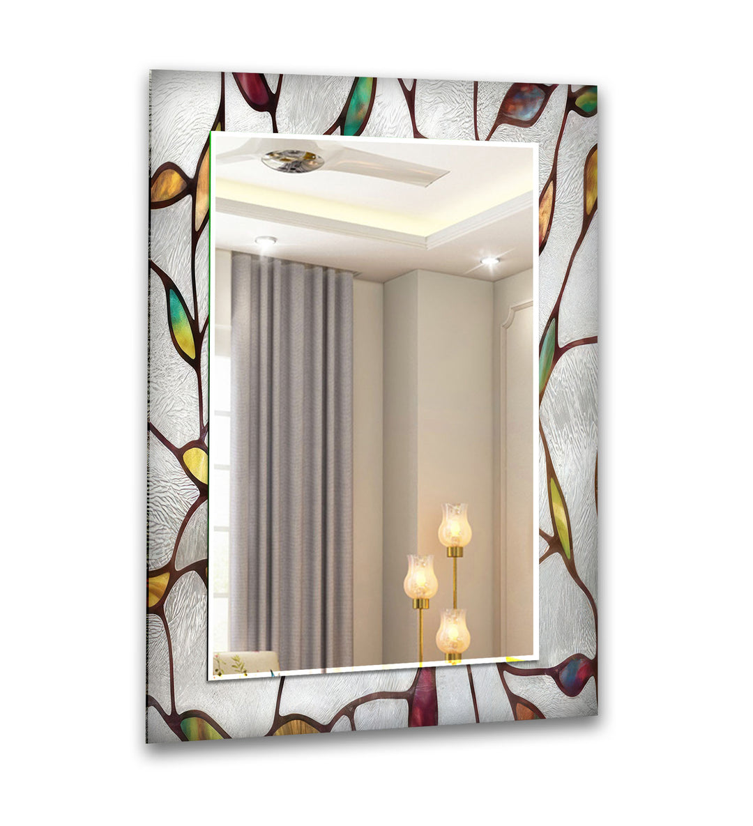 Yellow Leafs Abstract Wall Mirror biggest wall mirror
