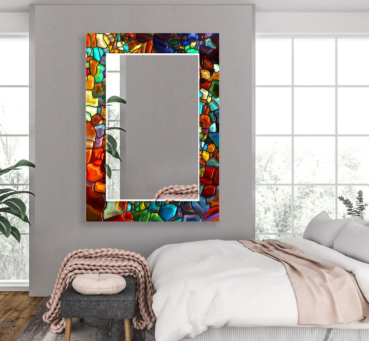 Stained Colorful Wall Mirrors Mosaic Mirror 
