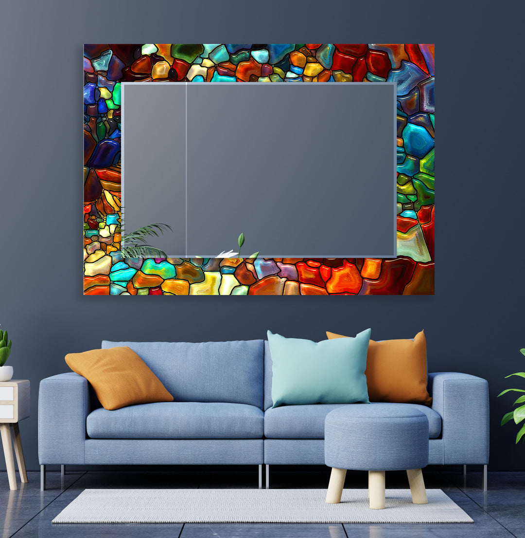 Stained Colorful Wall Mirrors Abstract Mirror
