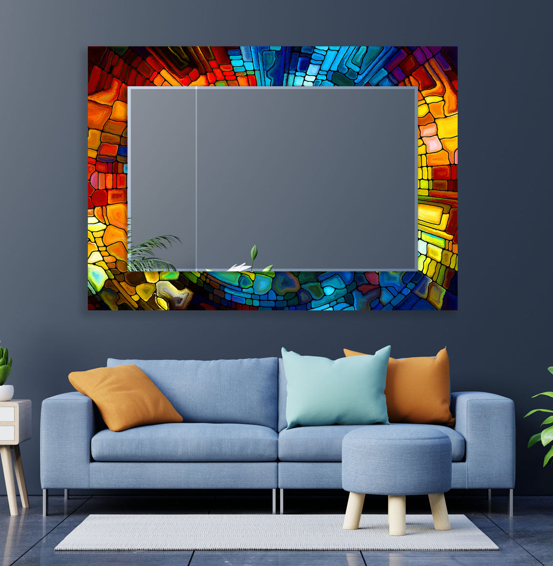 Colored Stained Wall Mirror Huge Wall Mirror
