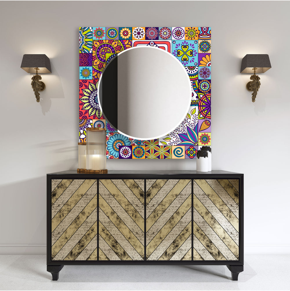 Multipattern Mosaic Wall Mirror wall mirror
