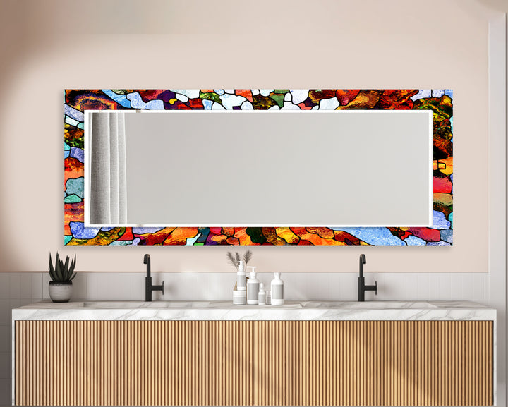 Stained Colorful Wall Mirror Stained Glass Mirror
