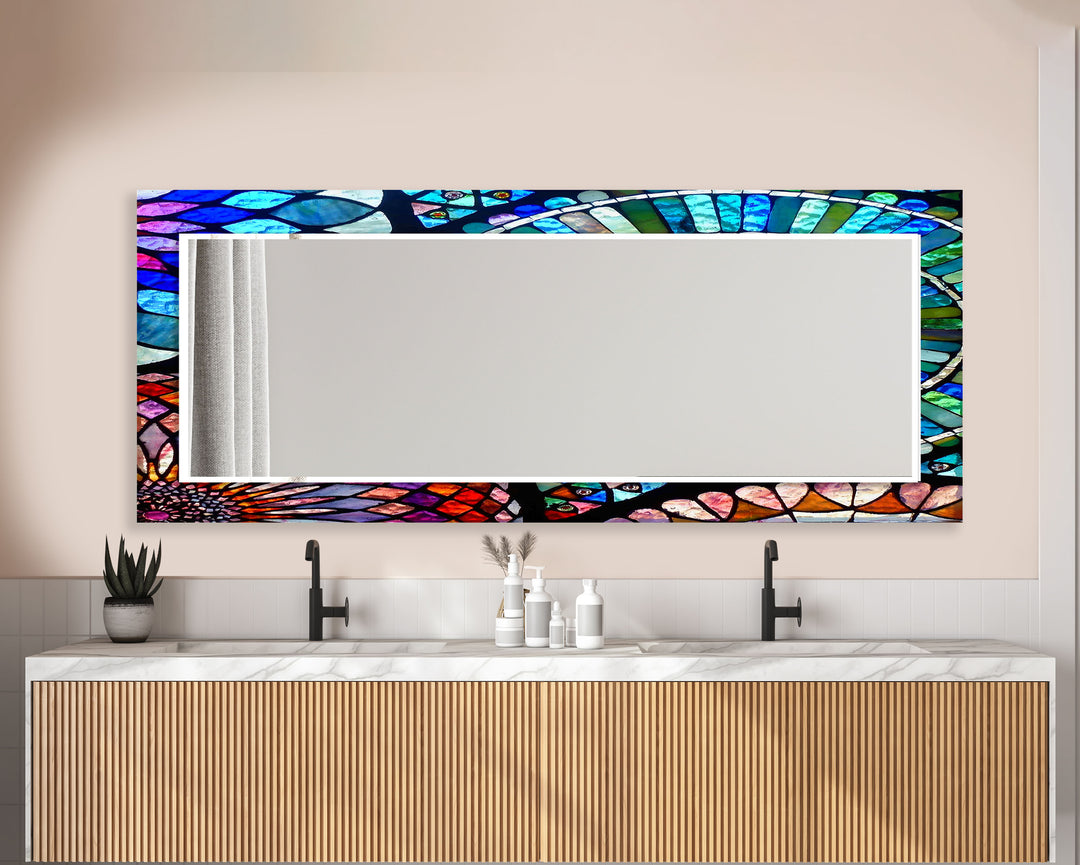 Purple & Blue Mosaic Wall Mirror Mosaic Wall Mirror
