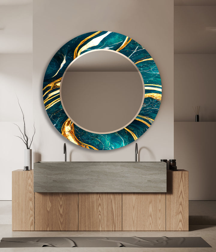 Green Marble Wall Mirrors Living Room Wall Mirror
