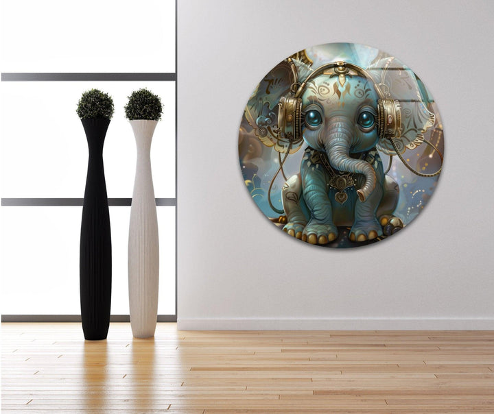 Baby Elephant Glass Wall Art custom glass photo prints, large glass prints