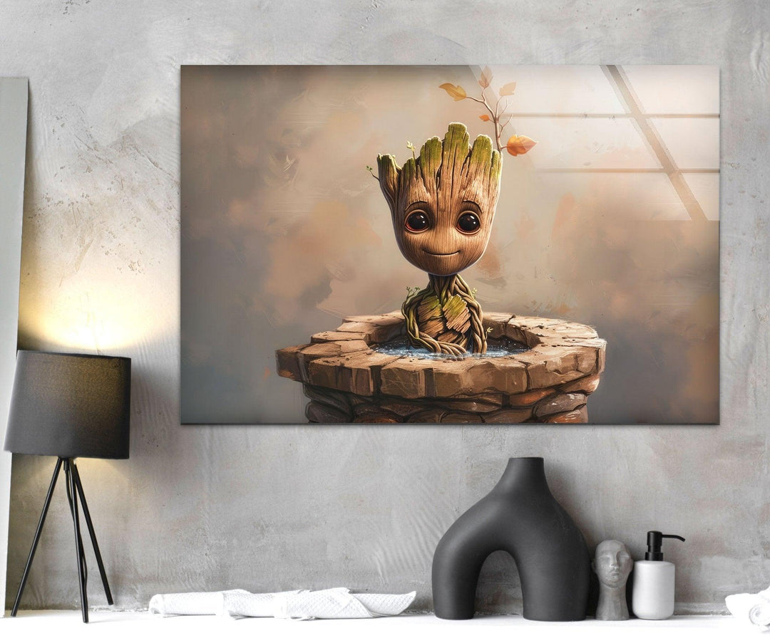 Baby Groot Avengers Glass Wall Art