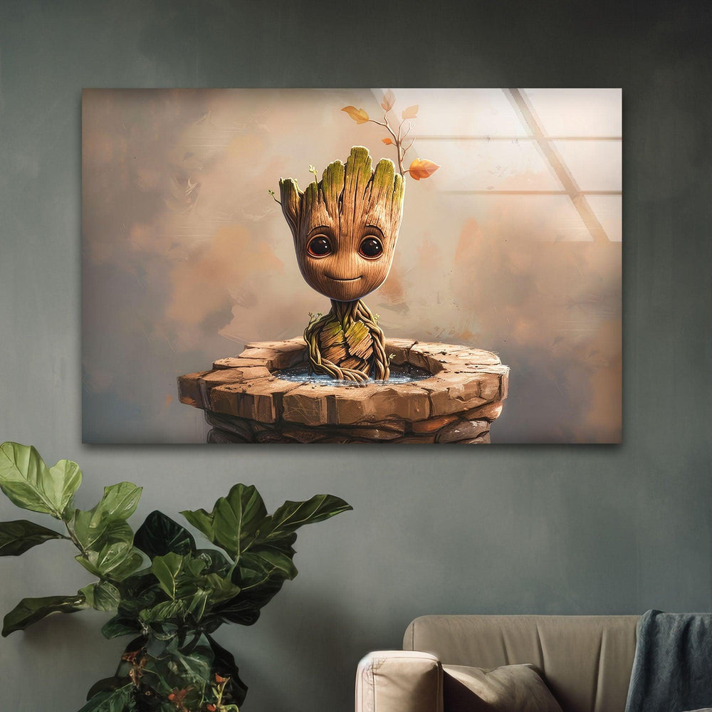 Avengers Baby Groot Print on Glass