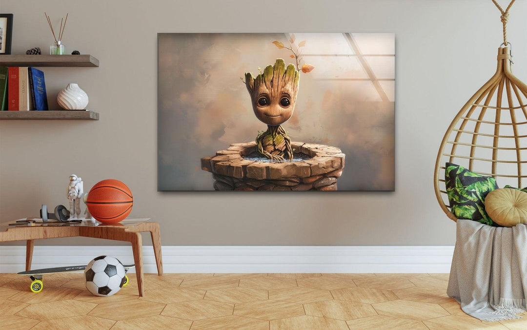 Baby Groot Avengers Glass Wall Art