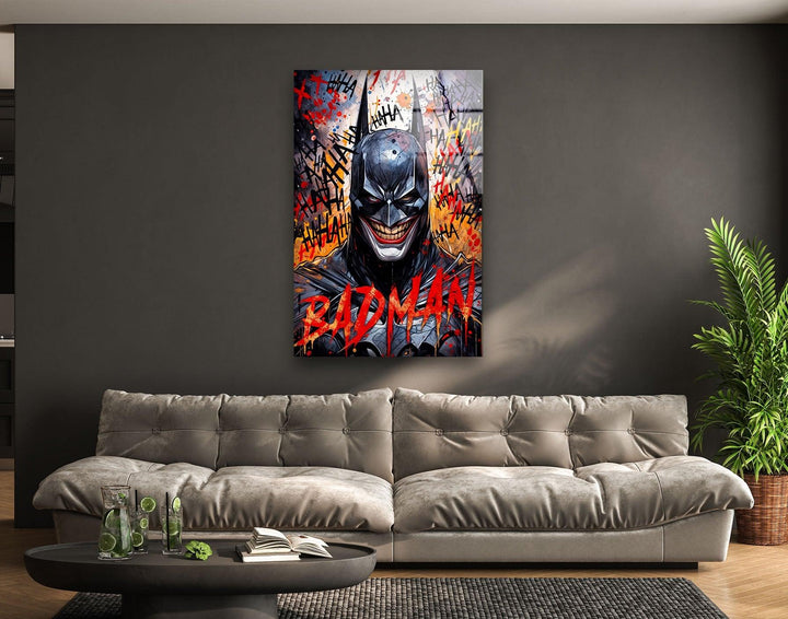 Badman Glass Wall Art glass art painting, glass art for the Wall
