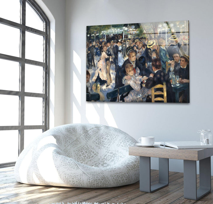 Bal du moulin de la Galette Pierre Auguste Renoir photo print on glass, prints on glass wall art
