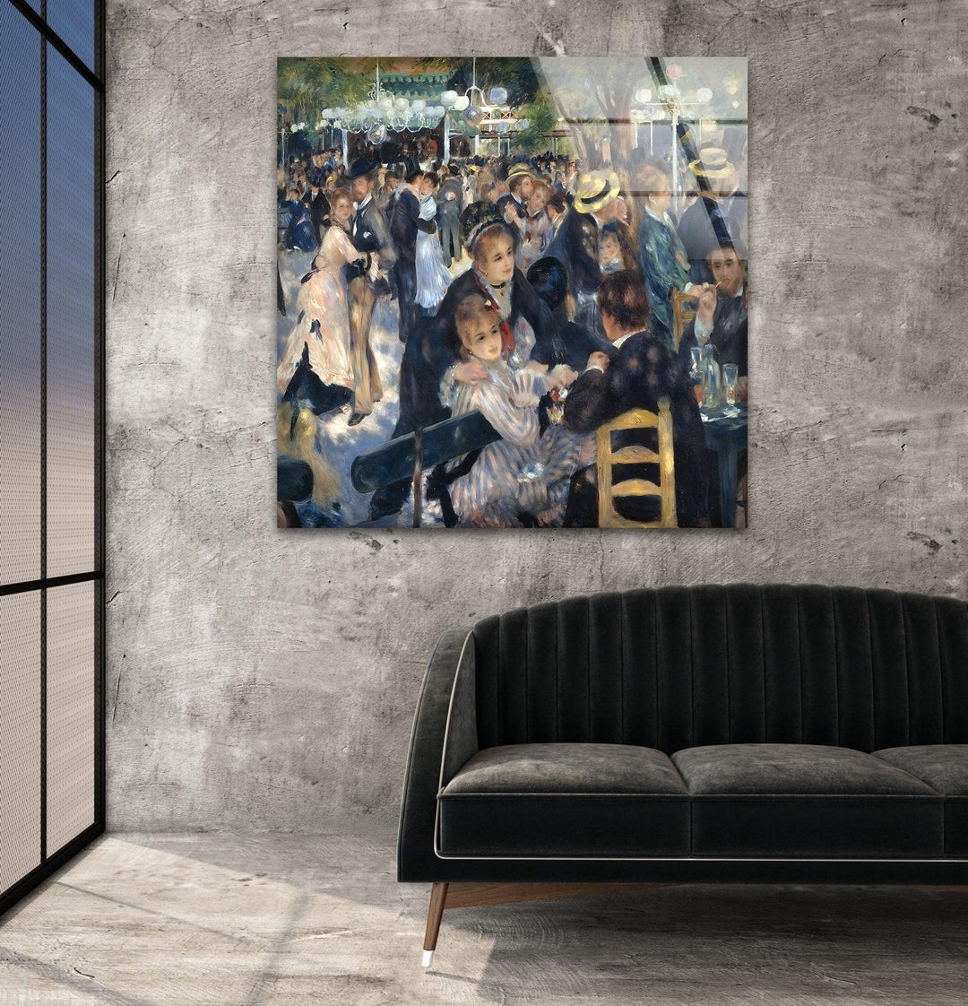 Bal du moulin de la Galette Pierre Auguste Renoir glass art painting, glass art for the Wall
