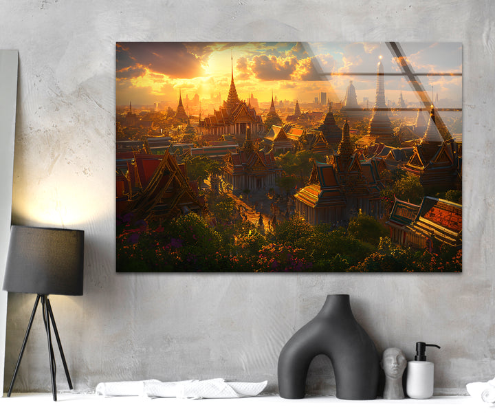 Vivid Bangkok View Glass Wall Art custom glass photo prints, large glass prints