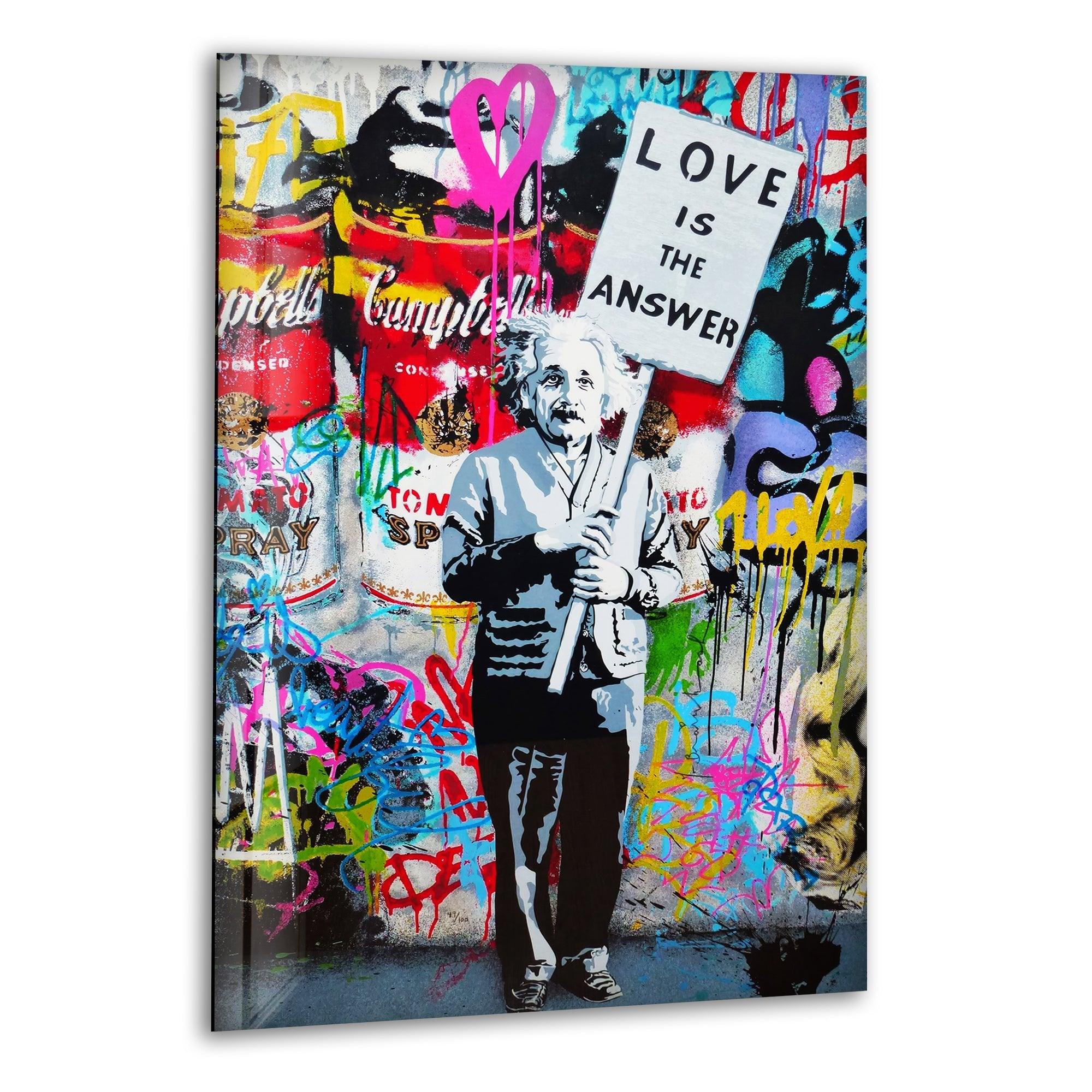 Tempered Glass, Glass Art, Glass, Peace vs. Love, Bansky newest Peace Glass Printing, Graffiti Glass Decor, Street Glass Wall Art,