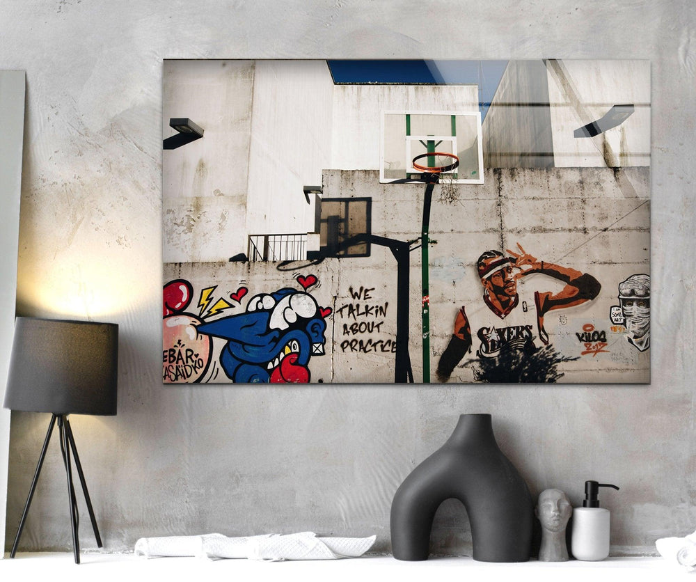 Banksy Graffiti Tempered Glass Wall Art - MyPhotoStation. Artdesigna Glass Printing Wall Arts. Banksy Art for Sale