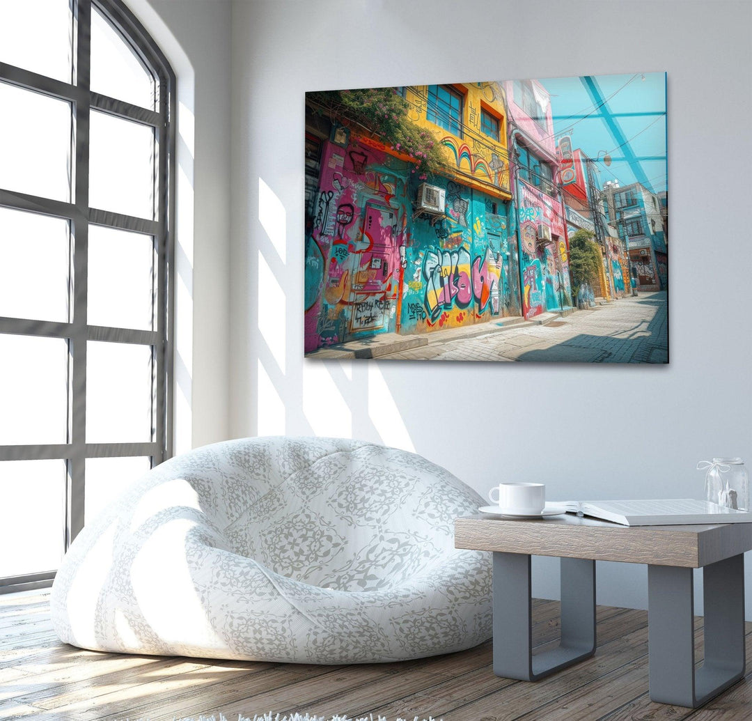 Grafitti Tempered Glass Wall Art - MyPhotoStation. Artdesigna Glass Printing Wall Arts 