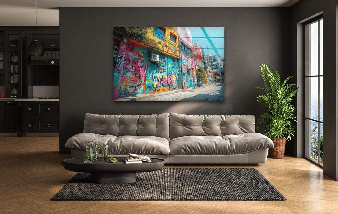 Grafitti Tempered Glass Wall Art - MyPhotoStation . Artdesigna Glass Printing Wall Arts