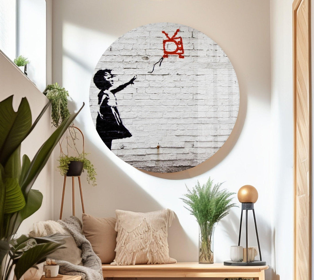 Banksy Kite Girl Tempered Glass Wall Art - MyPhotoStation - Transform your home with Banksy wall art, available in various sizes and designs. Shop our collection of Banksy paintings for sale, including original art and prints. Buy Banksy art and enjoy the vibrant, thought-provoking imagery that defines his work.