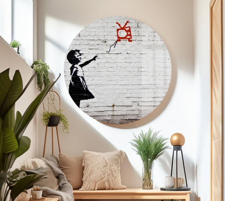 Banksy Kite Girl Tempered Glass Wall Art - MyPhotoStation - Transform your home with Banksy wall art, available in various sizes and designs. Shop our collection of Banksy paintings for sale, including original art and prints. Buy Banksy art and enjoy the vibrant, thought-provoking imagery that defines his work.