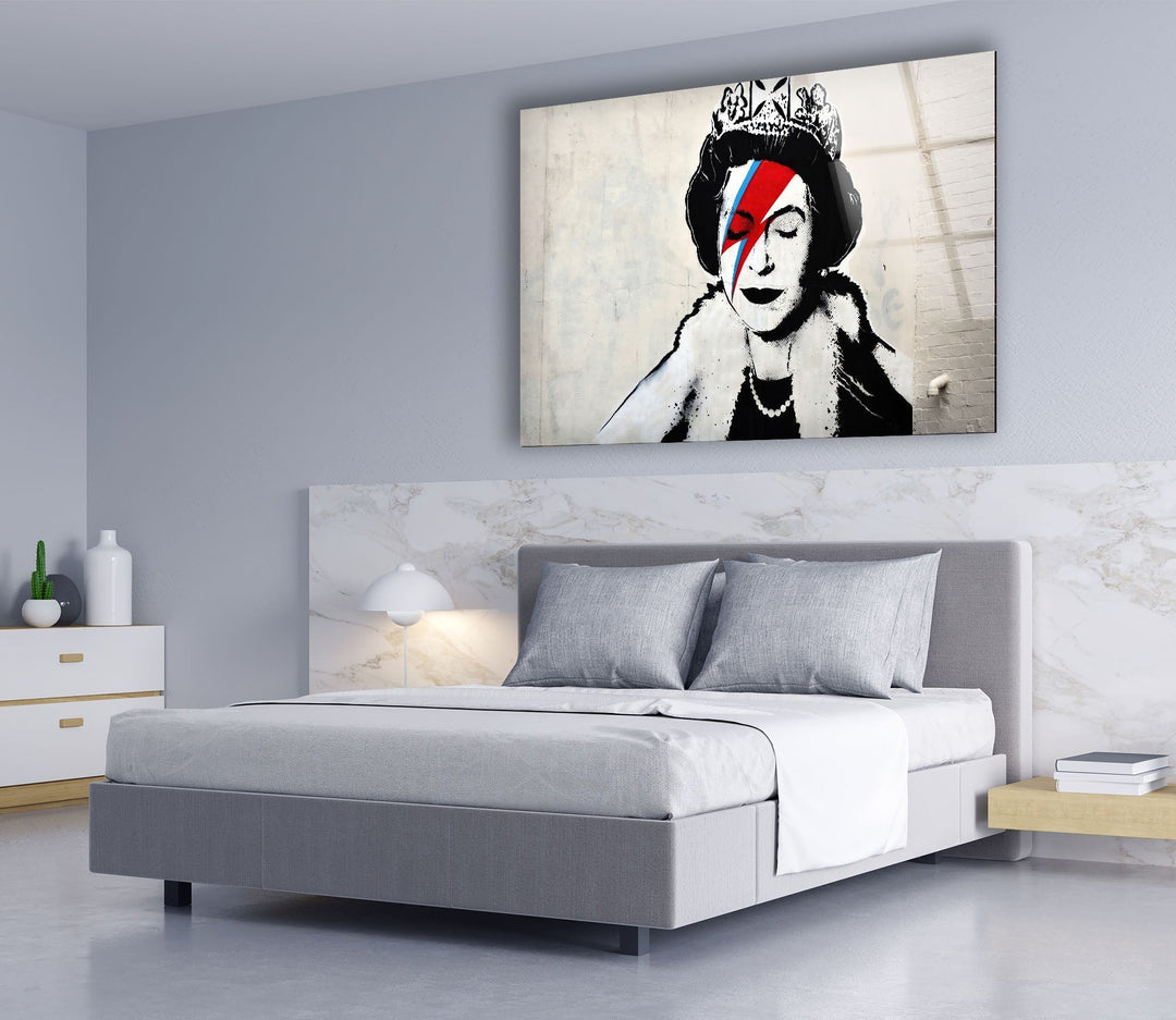 Banksy Queen Elizabeth Wall Art - Artdesigna Glass Printing Wall Arts - Buy Banksy Art