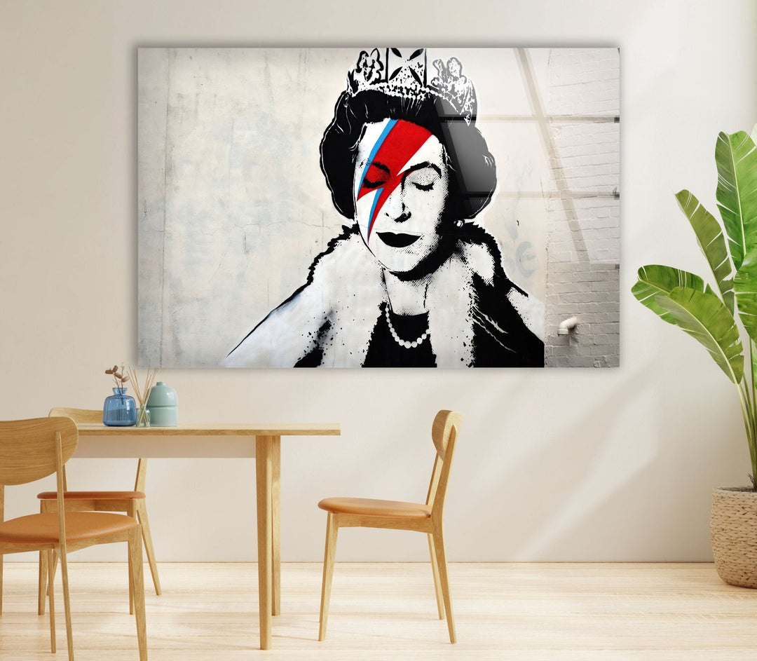 Banksy Queen Elizabeth Glass Wall Art - 