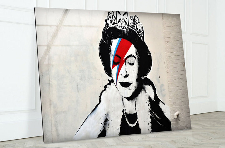 Banksy Queen Elizabeth Glass Wall Art - Artdesigna Glass Printing Wall Arts - Purchase Banksy art