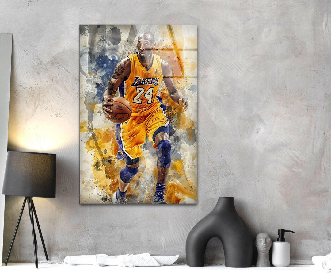 Basketball Kobe Bryant Glass Wall Art custom glass pictures, glass art prints