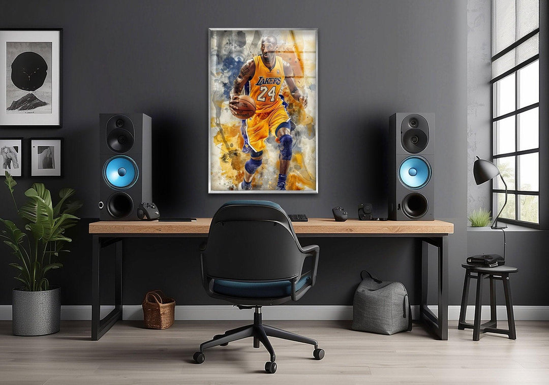 Basketball Kobe Bryant Glass Wall Art glass image printing, glass prints from photos
