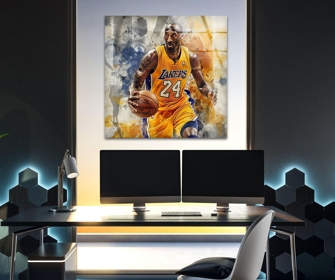 Basketball Kobe Bryant Glass Wall Art glass photo prints, glass picture prints
