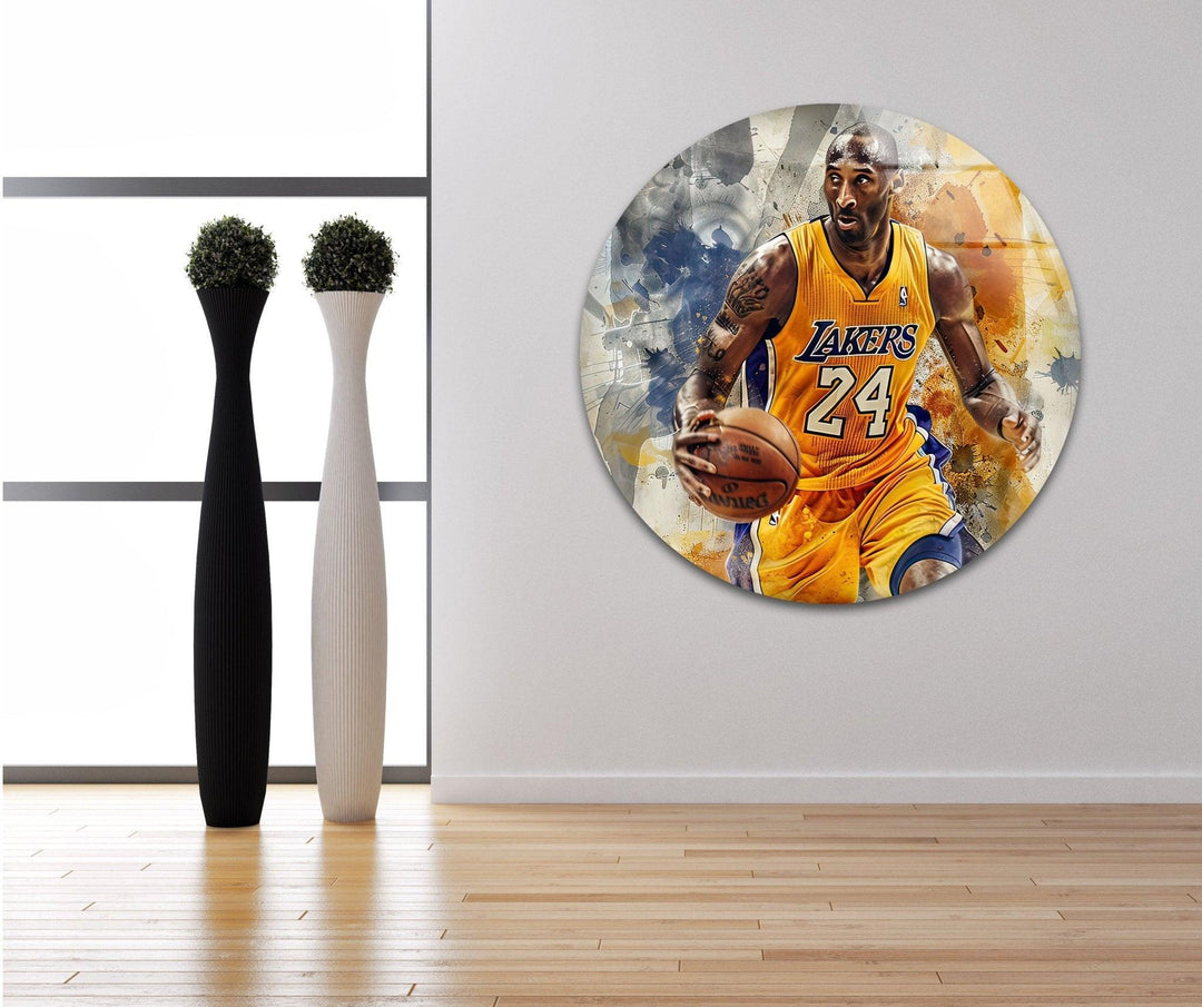 Basketball Kobe Bryant Glass Wall Art custom glass photo prints, large glass prints
