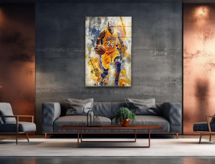 Basketball Kobe Bryant Glass Wall Art glass pictures for Wall, glass prints wall art
