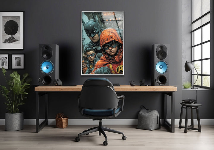 Batman and Robin Glass Wall Art glass photo prints, glass picture prints
