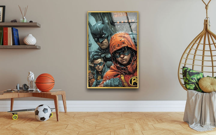 Batman and Robin Glass Wall Art custom glass pictures, glass art prints
