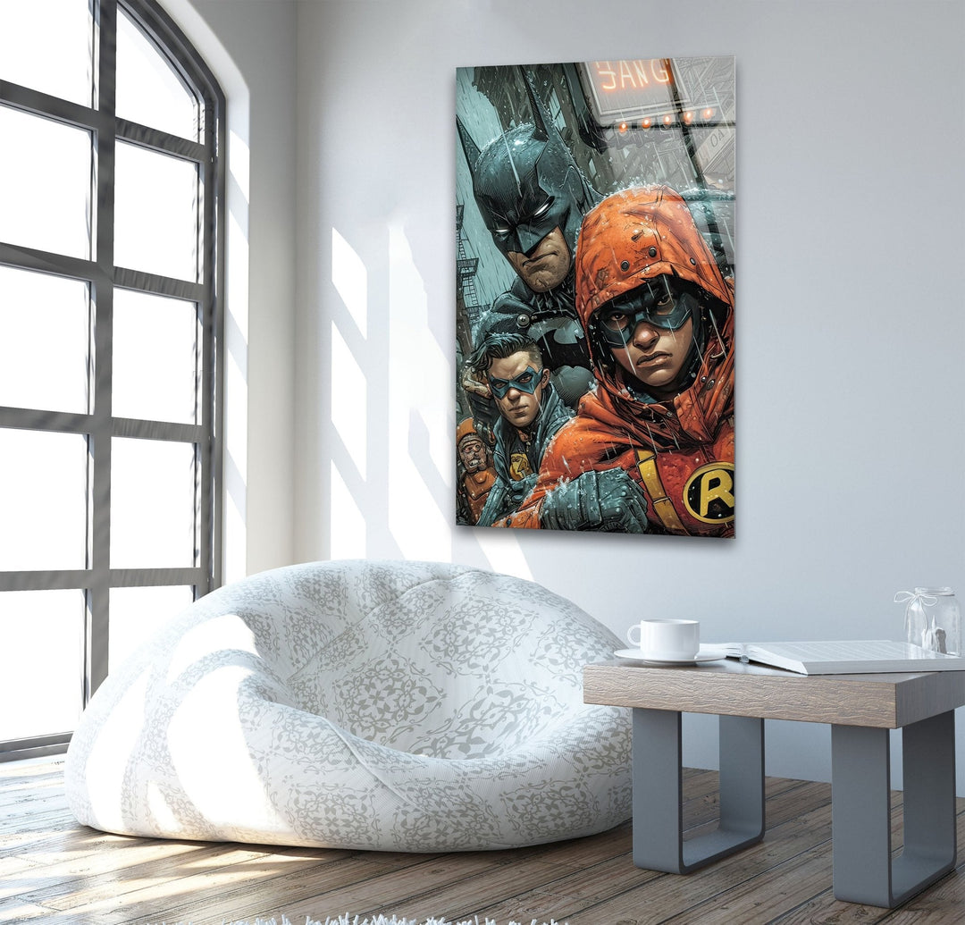 Batman and Robin Glass Wall Art photo print on glass, prints on glass wall art
