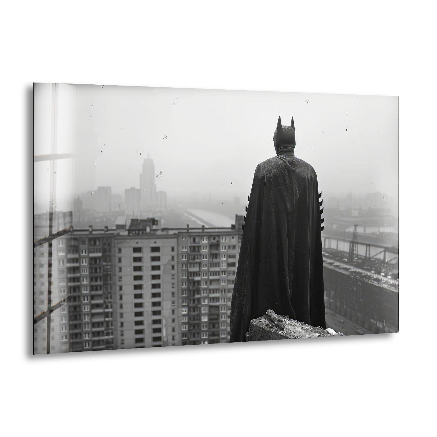 Batman City Glass Wall Art glass art painting, glass art for the Wall
