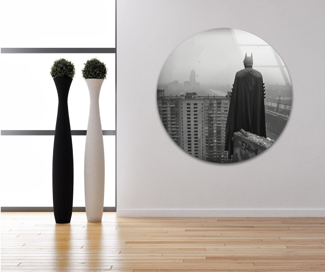 Batman City Glass Wall Art custom glass photo prints, large glass prints
