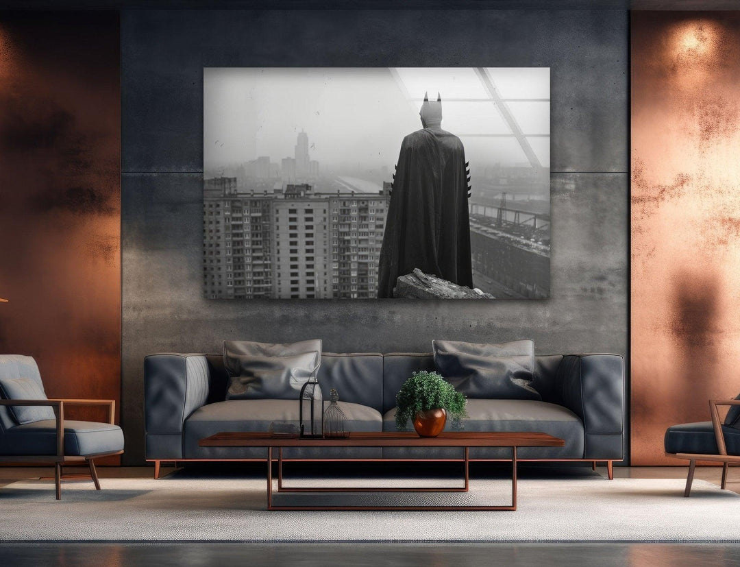 Batman City Glass Wall Art print on glass, glass printed photos
