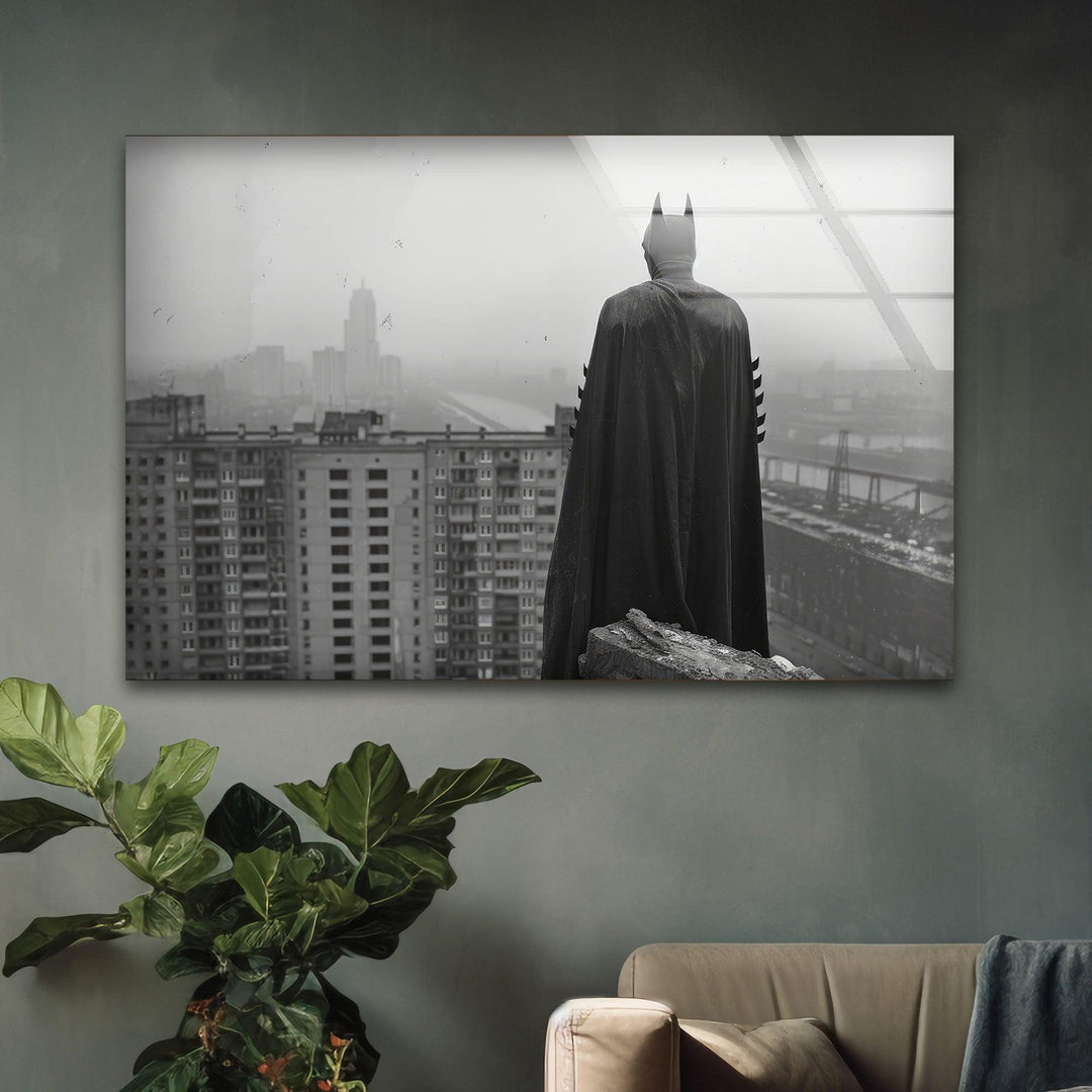 Batman City Glass Wall Art Glass Printing Wall Art, Print photos on glass
