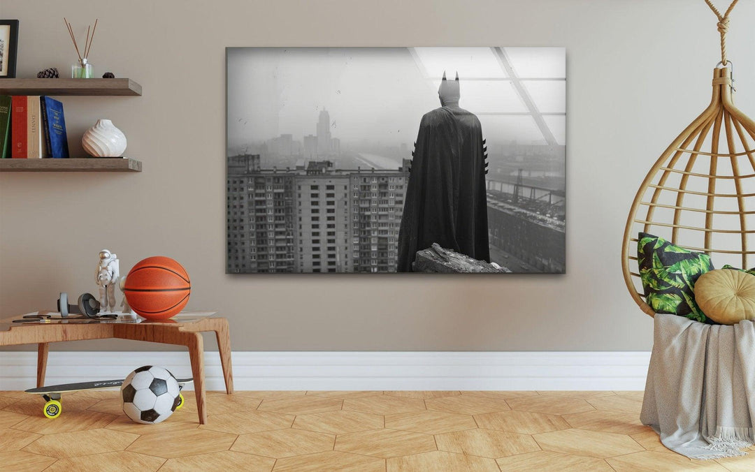 Batman City Glass Wall Art large glass photo prints, glass wall photos
