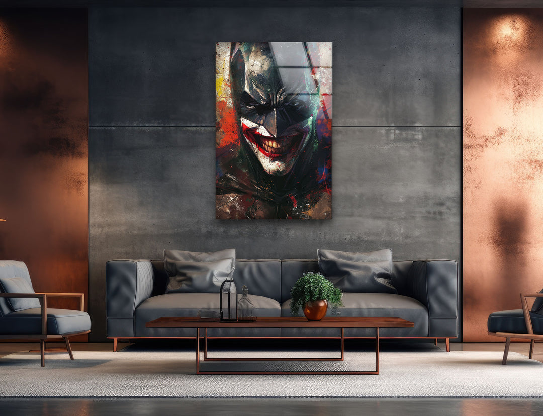 Batman & Joker Smile Glass Wall Art glass pictures for Wall, glass prints wall art
