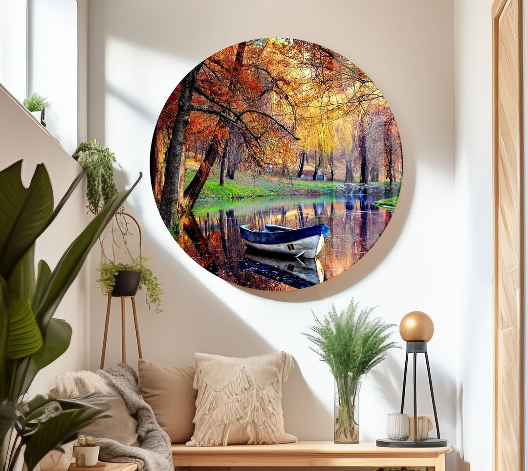 Beautiful Autumn Landscape Glass Wall Art  glass pictures for Wall, glass prints wall art