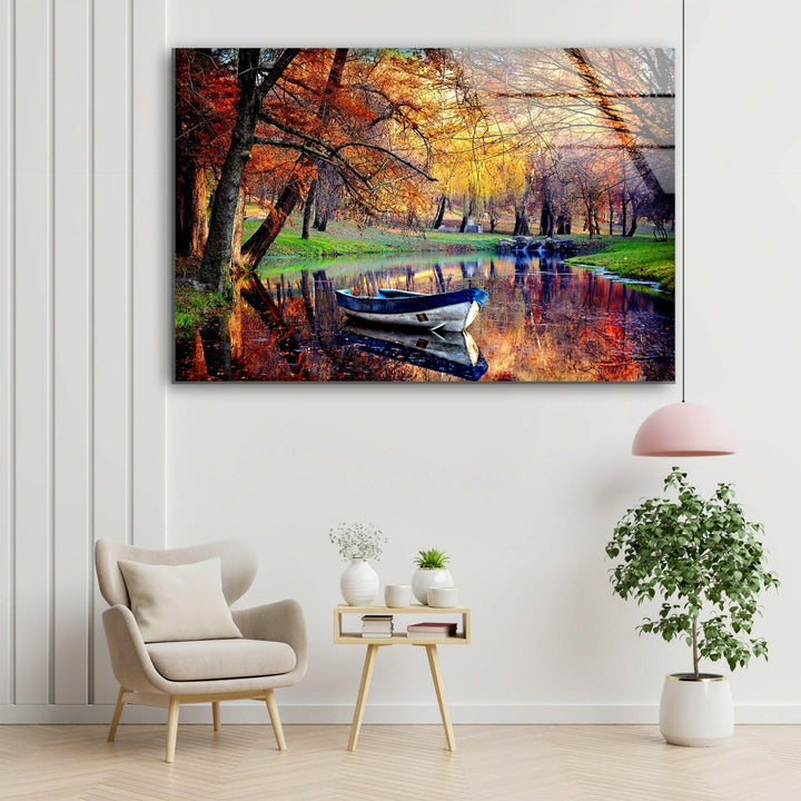 Beautiful Autumn Landscape Glass Wall Art Glass Printing Wall Art, Print photos on glass