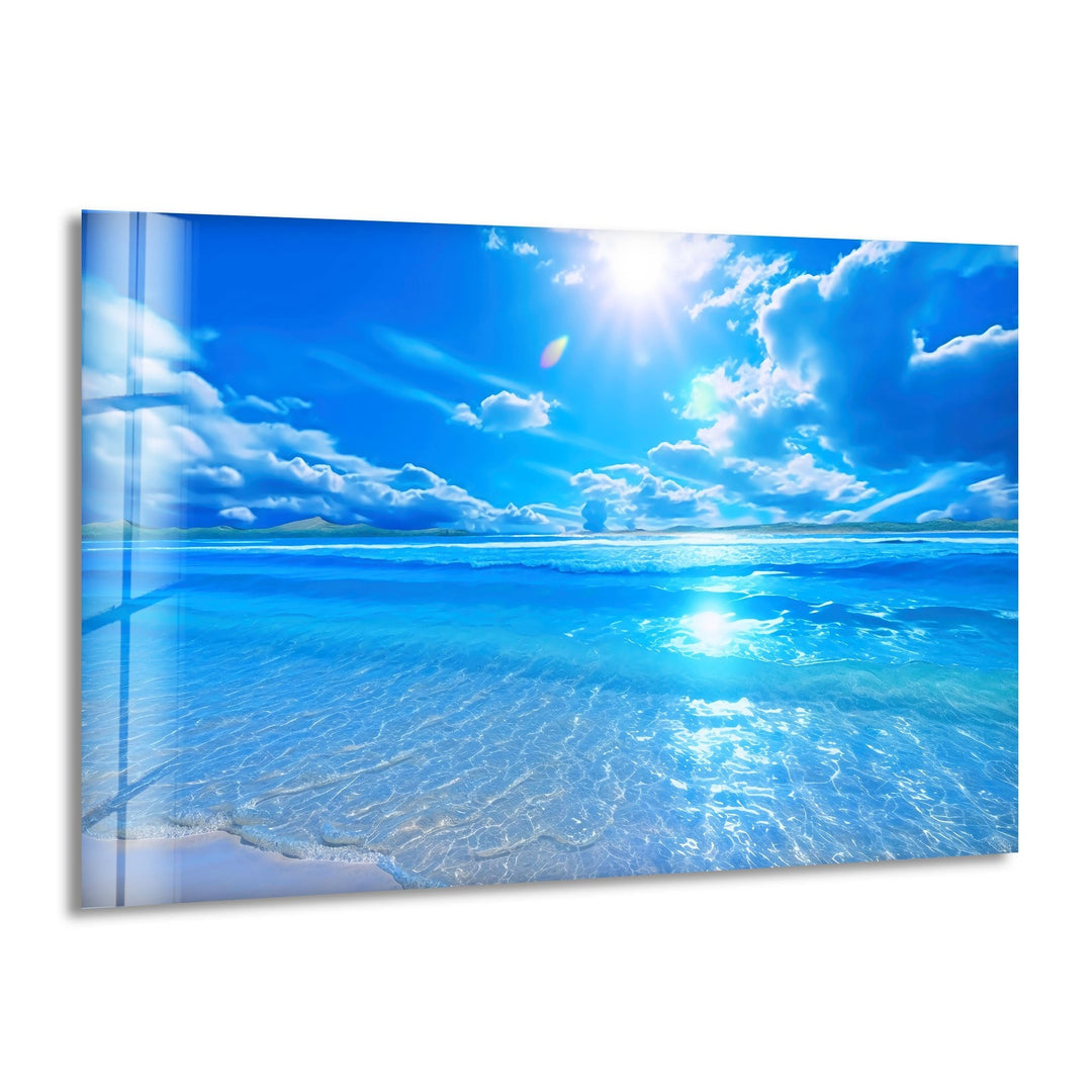 Beautiful Ocean Landscape Glass Wall Art Glass Printing Wall Art, Print photos on glass
