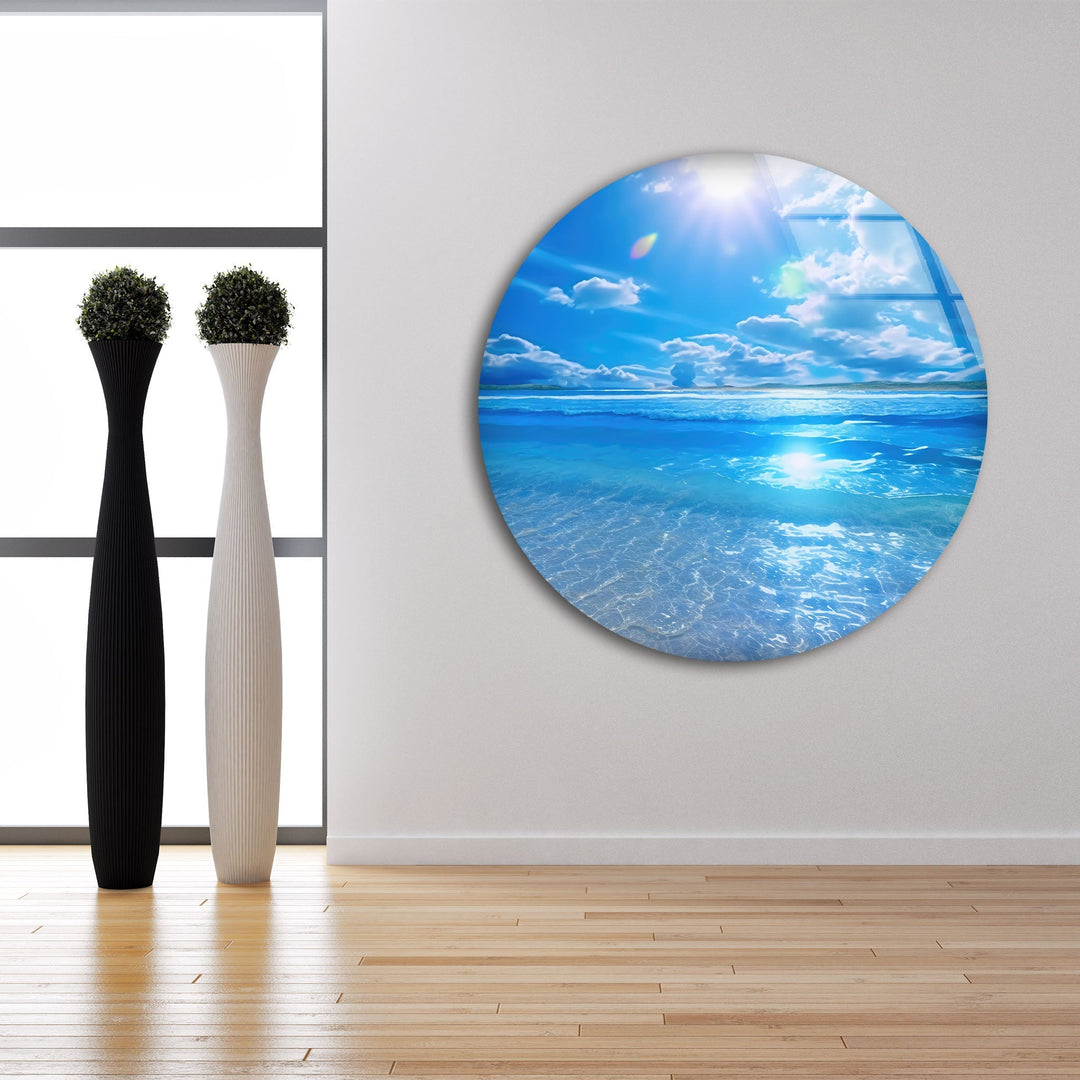 Beautiful Ocean Landscape Glass Wall Art glass image printing, glass prints from photos
