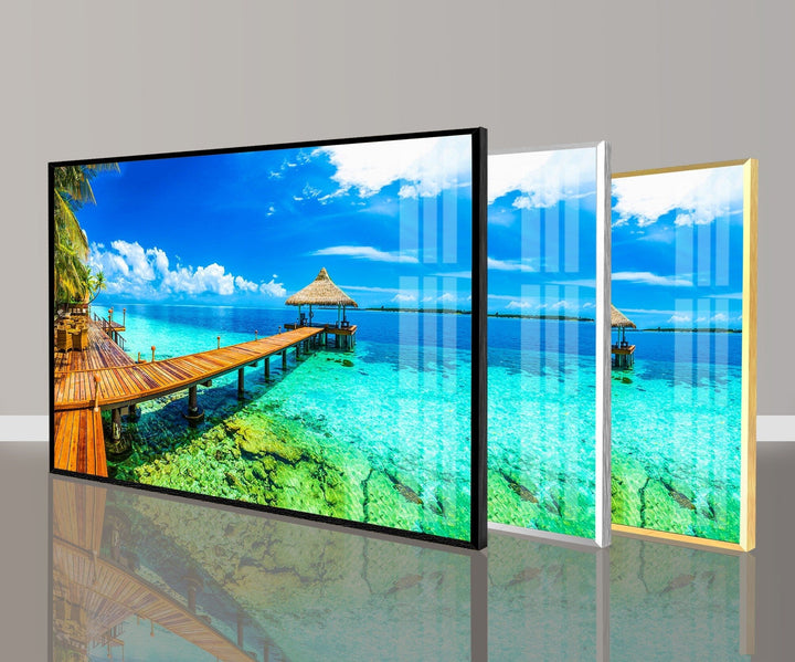 Beautiful Paradise Island Glass Wall Art Glass Printing Wall Art, Print photos on glass