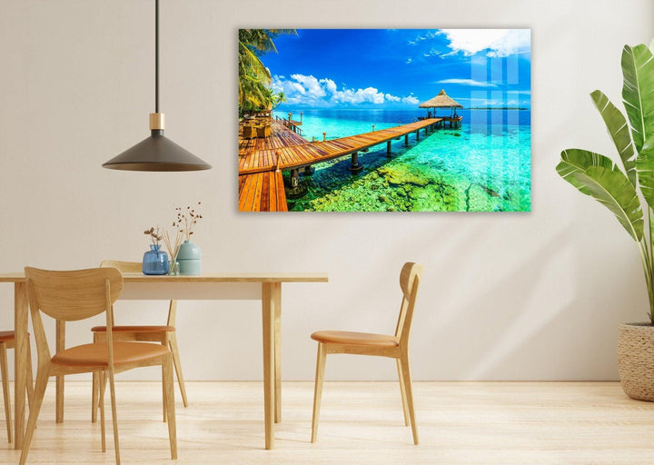 Beautiful Paradise Island Glass Wall Art art glass wall art, glass wall art pictures