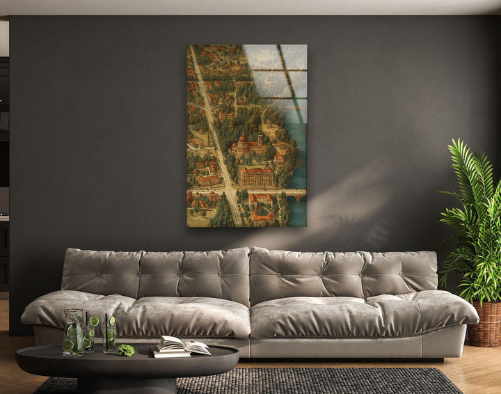 Berolinum Berlin Map Glass Wall Art print picture on glass, Tempered Glass Wall Art
