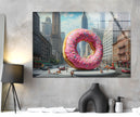 Big Donut Tempered Glass Wall Art