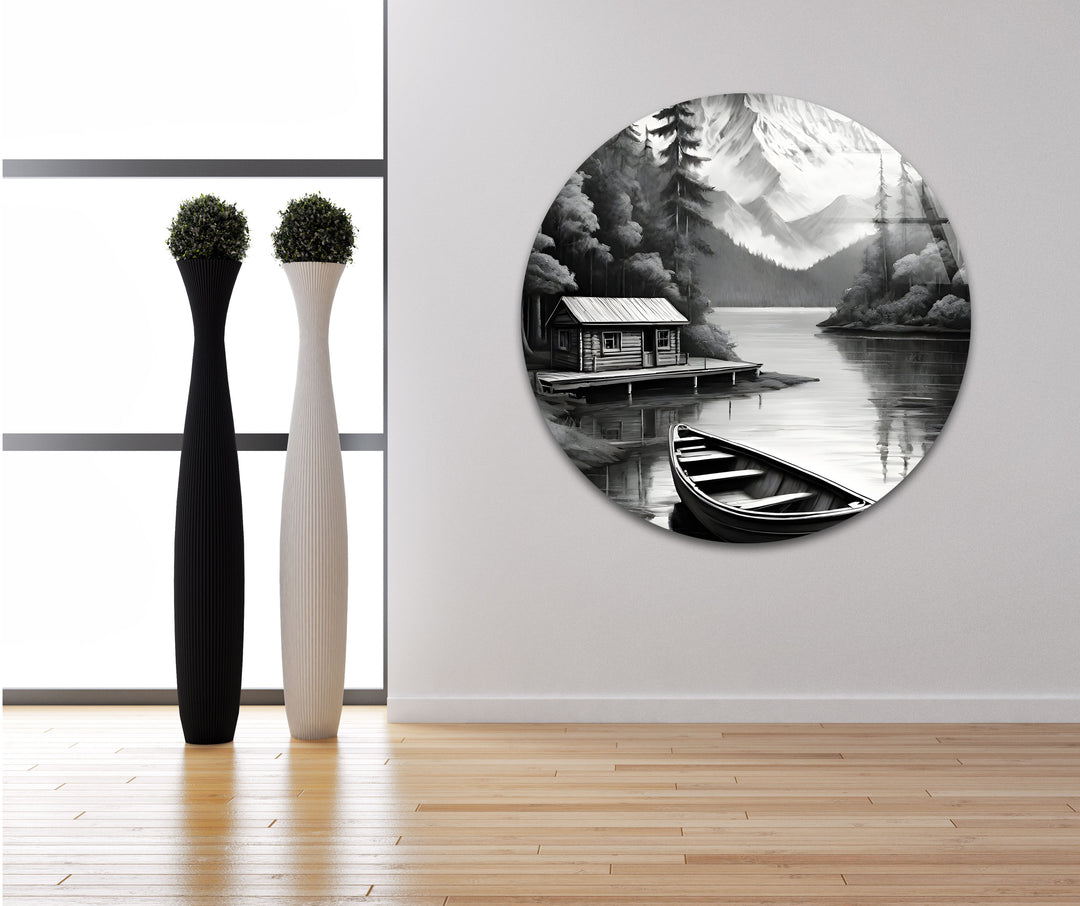 Modern black and white paintings of a nature landscape perfect for adding timeless elegance to your space
